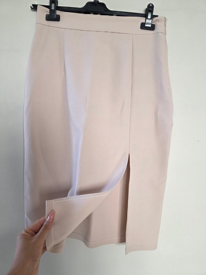 Bej Midi Kadın Uzun Etek - Görsel 2