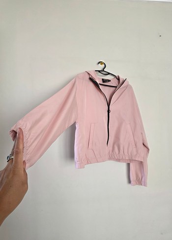 Pembe Midi Boy Kadın Fermuarlı yağmurlukCeket - Görsel 2