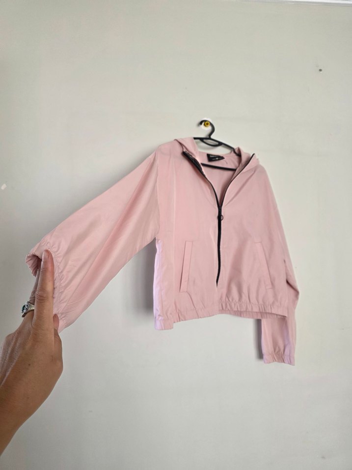 Pembe Midi Boy Kadın Fermuarlı yağmurlukCeket - Görsel 2