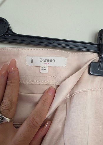 Bej Uzun Salaş saten Kadın Etek - Görsel 3