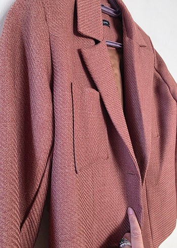 Düğmeli Kahverengi baharlık Kadın ceket - Görsel 6