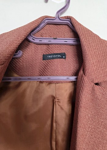 Düğmeli Kahverengi baharlık Kadın ceket - Görsel 4