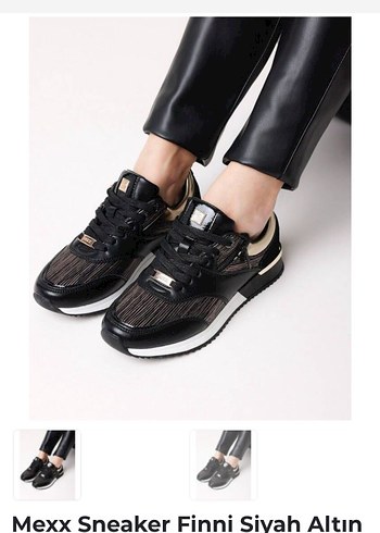 Mexx Siyah Altın Yılan Desenli Platform Spor Ayakkabı - Görsel 2