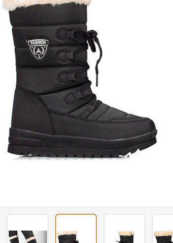 Siyah Fermuarlı Kadın Kışlık Dolgu Topuk Kar Botu - Görsel 3