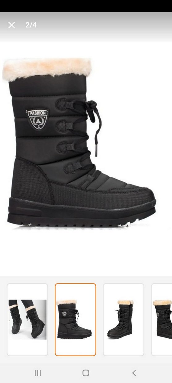 Siyah Fermuarlı Kadın Kışlık Dolgu Topuk Kar Botu - Görsel 3