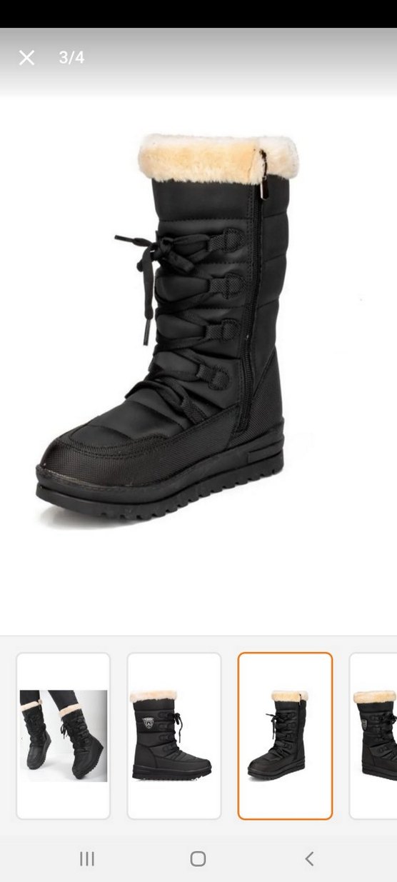 Siyah Fermuarlı Kadın Kışlık Dolgu Topuk Kar Botu - Görsel 2