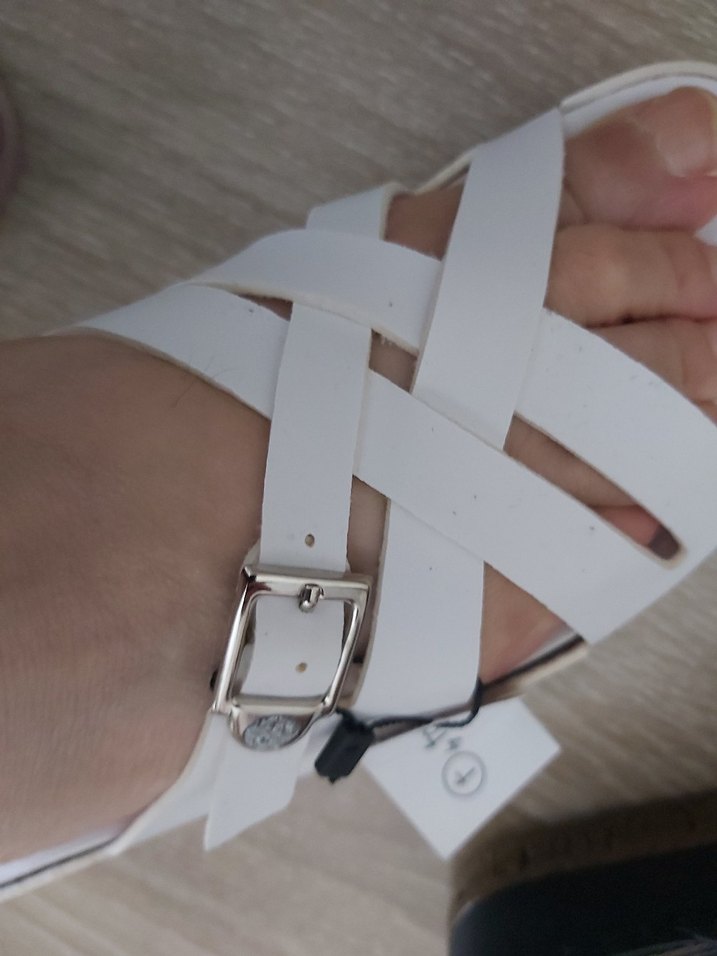 Beyaz Fabrika Deri Terlik - Görsel 3