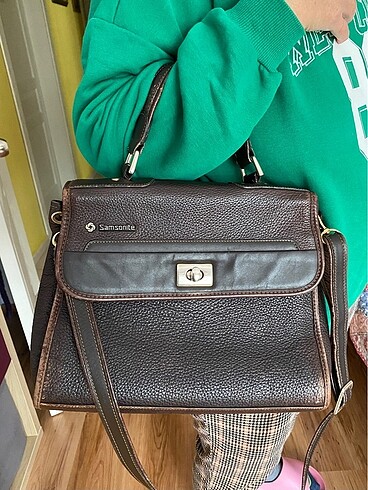 Samsonite vintage deri çanta
