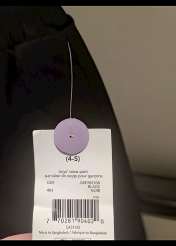 4-5 Yas Erkek Çocuk Siyah Rahat Kesim kar Pantolon - Görsel 3