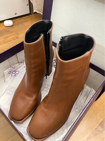 37 Beden kahverengi Renk Butıgo Deichmann Kısa Topuklu Bot