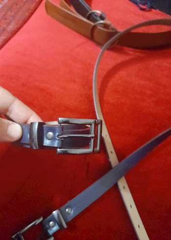 Hermes Gri Deri Kadın Kemer Tokalı