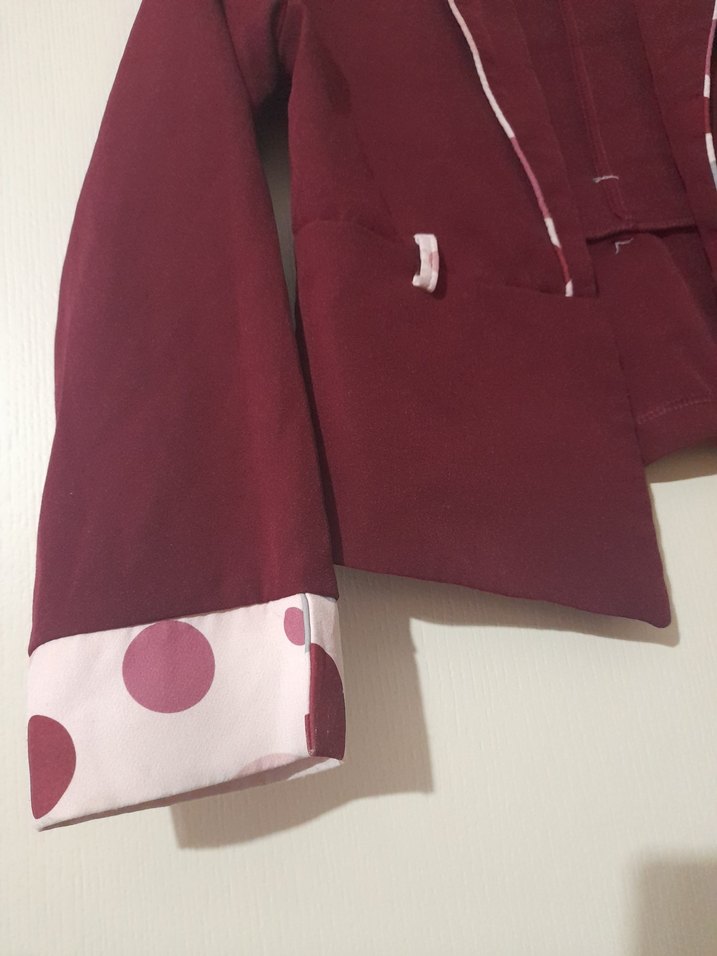 Bordo Kız Çocuk Düğmeli Bolero - Görsel 2