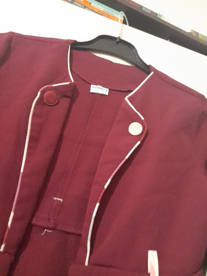 Bordo Kız Çocuk Düğmeli Bolero - Görsel 3