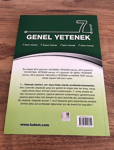 TUDEM 7. SINIF GENEL YETENEK
