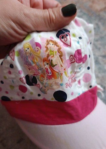 Renkli Baskılı Kız Çocuk Şapkası Velcro - Görsel 2