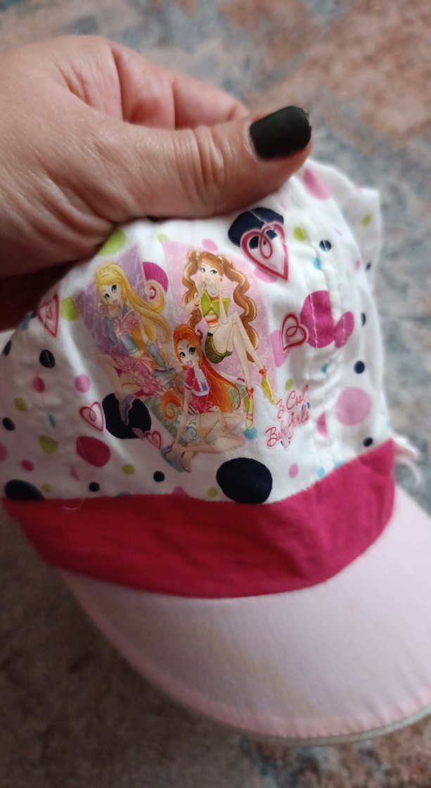 Renkli Baskılı Kız Çocuk Şapkası Velcro - Görsel 2