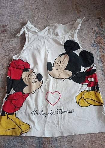 Beyaz Baskılı Mickey & Minnie Çocuk Atlet - Görsel 2