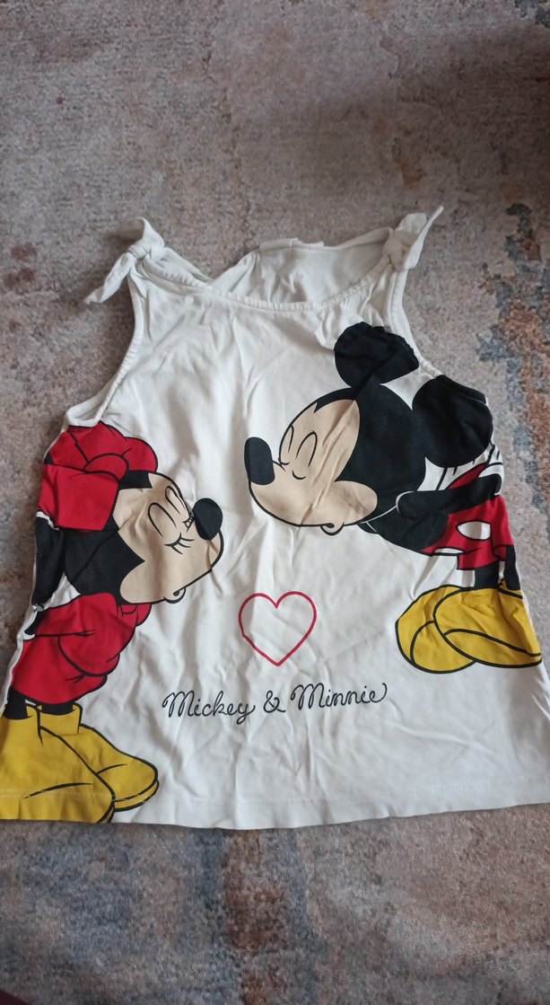 Beyaz Baskılı Mickey & Minnie Çocuk Atlet - Görsel 2