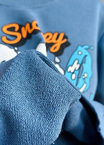 5 Yaş Beden mavi Renk Snoopy ikili takım 
