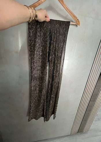 s Beden siyah Renk Transparan Parlak Balıkçı Yaka Kadın Bluz ve Pantolon