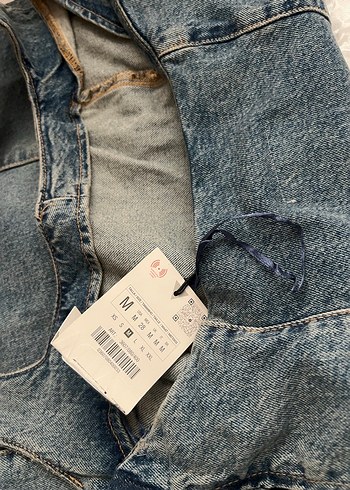 ZARA Etiketli Mini Kot Elbise - Görsel 2