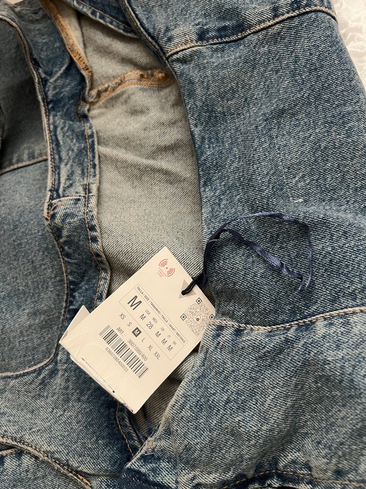 ZARA Etiketli Mini Kot Elbise - Görsel 2