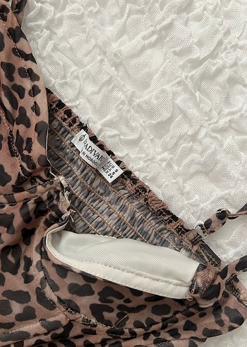 Leopar Desenli Kahverengi stradivarius Büstiyer - Görsel 3