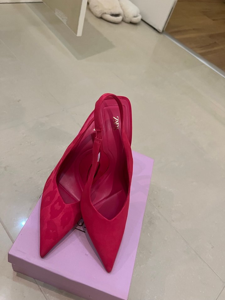 Zara Pembe Stiletto Topuklu Kadın Ayakkabı - Görsel 2