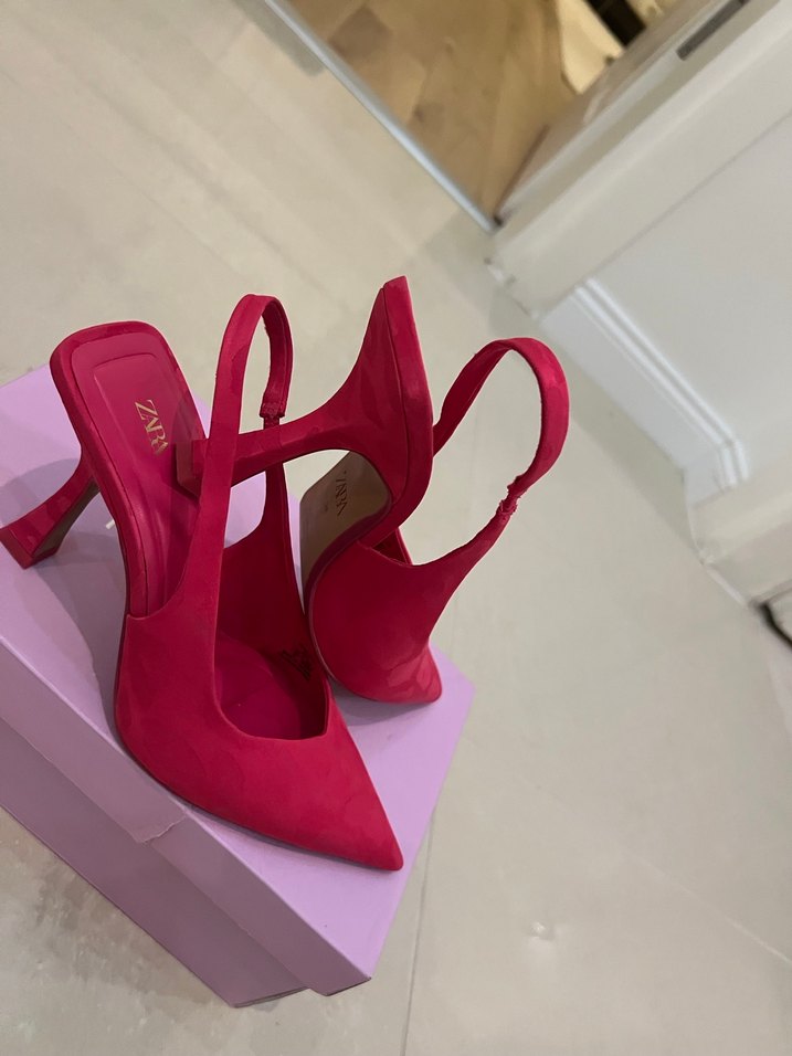 Zara Pembe Stiletto Topuklu Kadın Ayakkabı - Görsel 3