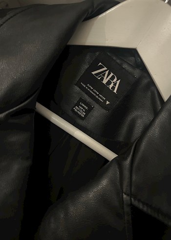 ZARA Siyah Deri Biker Ceket - Görsel 3