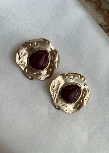 Gold Kahverengi Marka Küpe - Görsel 3