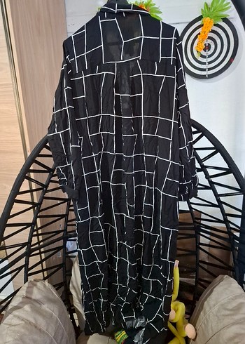 Uzun Kollu Siyah Salaş Uzun Elbise - Görsel 2