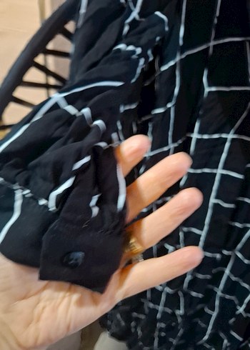 Uzun Kollu Siyah Salaş Uzun Elbise - Görsel 6