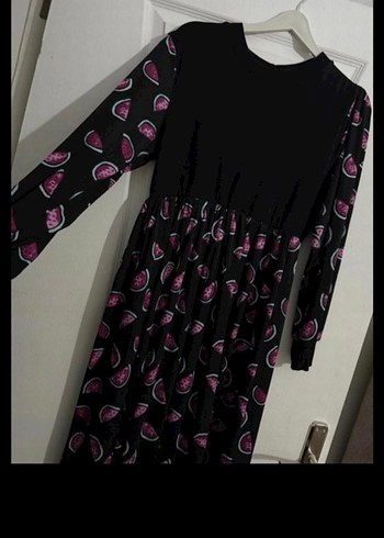 Uzun Kollu, Pileli, Bağlama Desenli Mor Elbise - Görsel 3