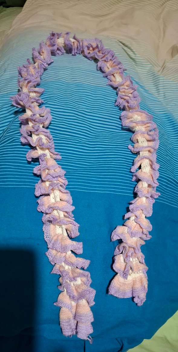 Mor Fırfırlı Örgü Kadın Şal fular - Görsel 3