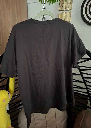 Gri Baskılı Kısa Kollu Salaş Tişört - Görsel 3