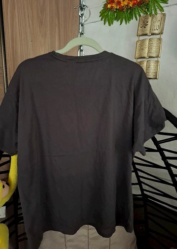 Gri Baskılı Kısa Kollu Salaş Tişört - Görsel 4