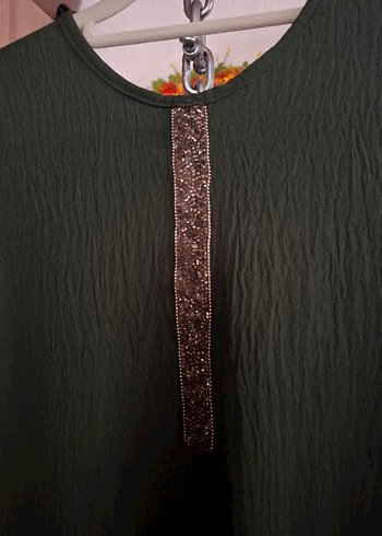 Yeşil Uzun Kollu Pilili Uzun Elbise - Görsel 2