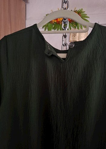 Yeşil Uzun Kollu Pilili Uzun Elbise - Görsel 6