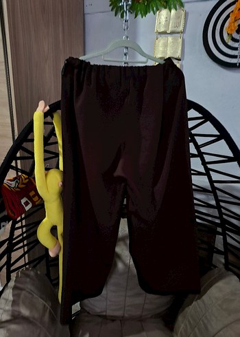 Kahverengi Bol Kesim Kemerli Kadın Pantolon - Görsel 5