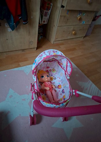 Pembe Çiçekli Bebek Arabası - Görsel 2