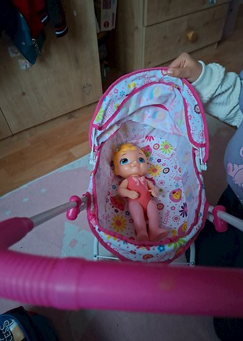 Pembe Çiçekli Bebek Arabası - Görsel 4