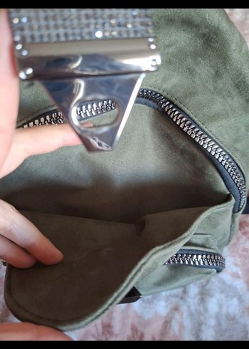 Nakışlı Kadın Süet Sırt Çantası - Görsel 4