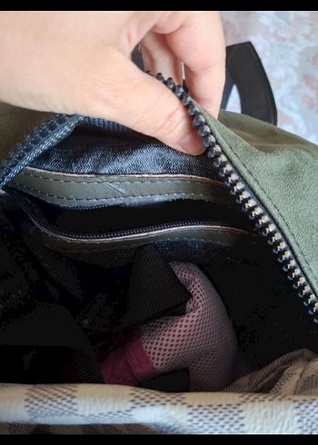 Nakışlı Kadın Süet Sırt Çantası - Görsel 6