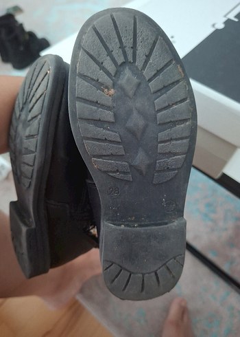 Kız Çocuk Siyah Deri Goth Botlar - Görsel 6