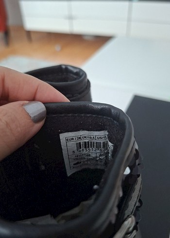 Kız Çocuk Siyah Deri Goth Botlar - Görsel 5