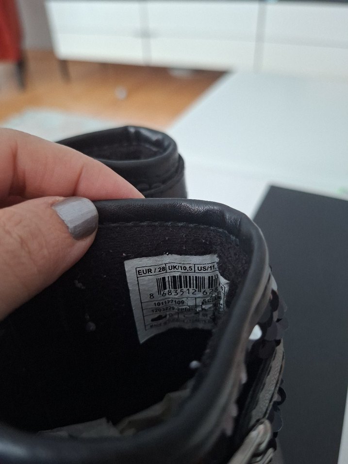 Kız Çocuk Siyah Deri Goth Botlar - Görsel 5