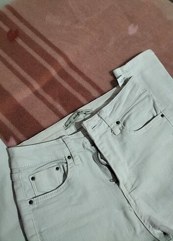 xs Beden Beyaz Jean pantolon 
