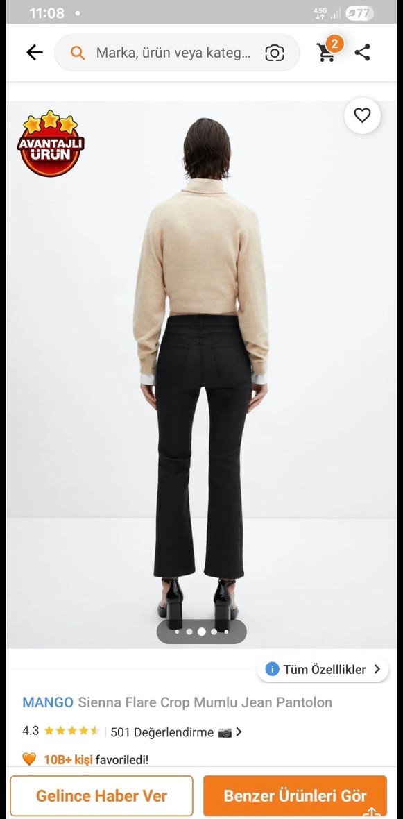 Mango flare mumlu pantolon - Görsel 4