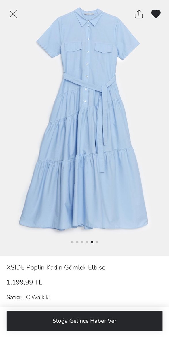 XSIDE Mavi Pamuklu Uzun Gömlek Elbise - Görsel 2